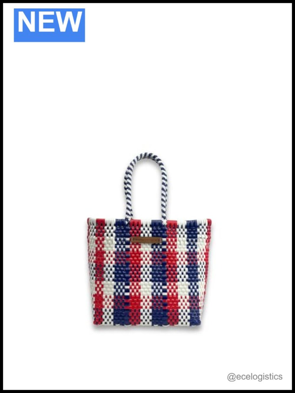 Handwoven Plastic Tote Bag X-Small Waterproof Mexican-Style Purse